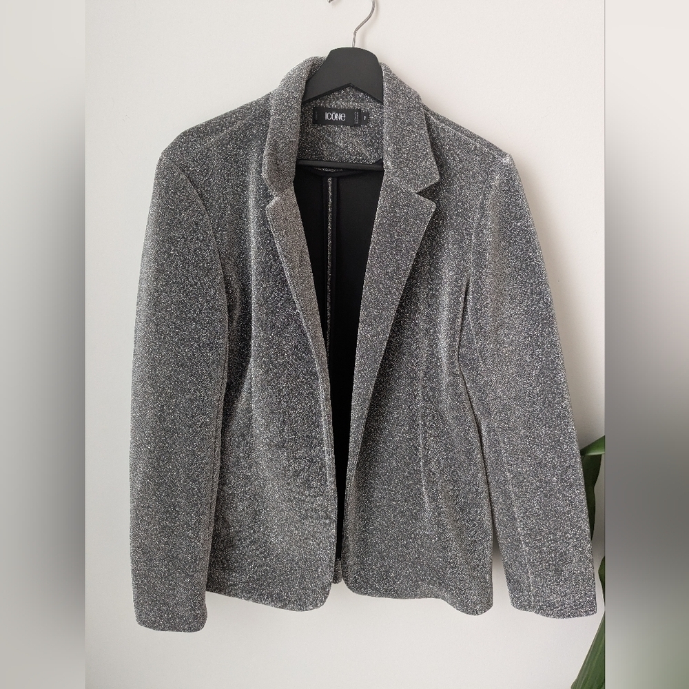 Icone by Simons Silver/Black metallic blazer - size 10